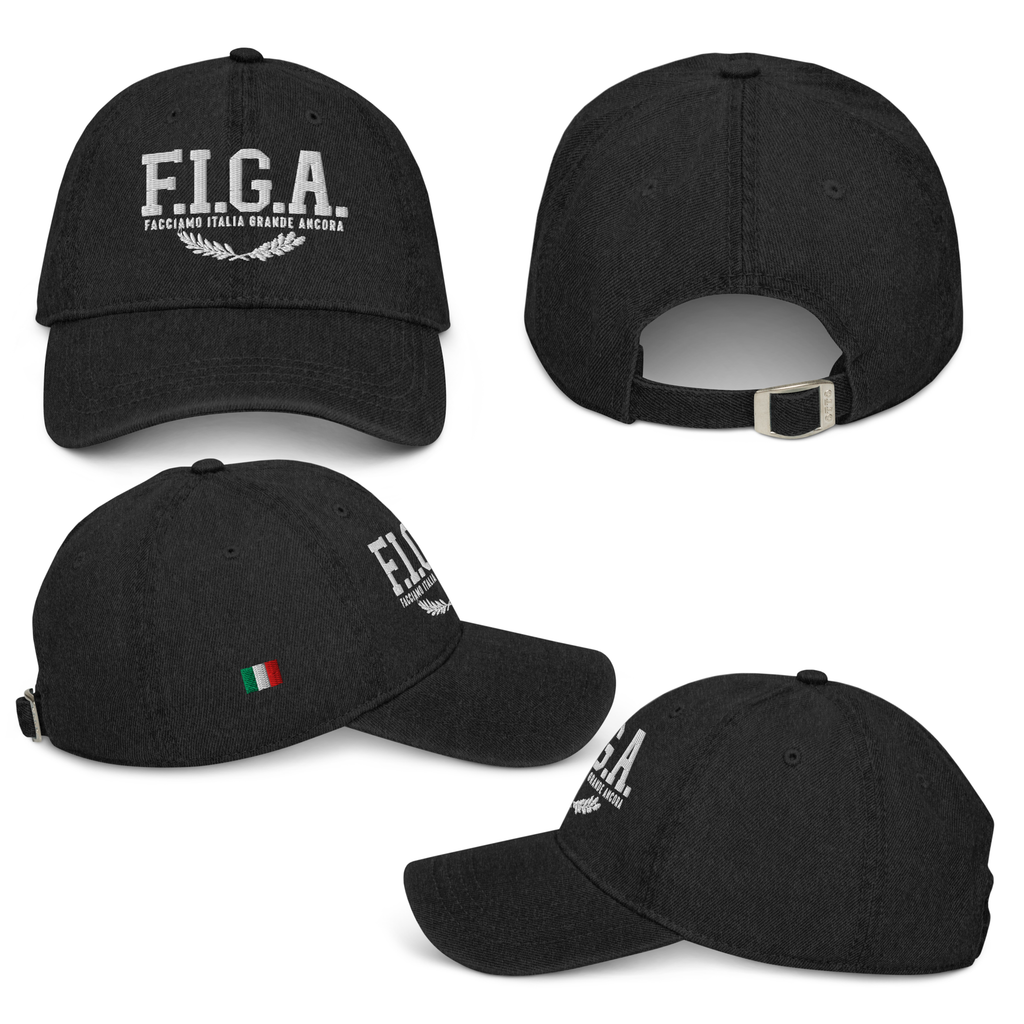 Cappello denim con ricamo