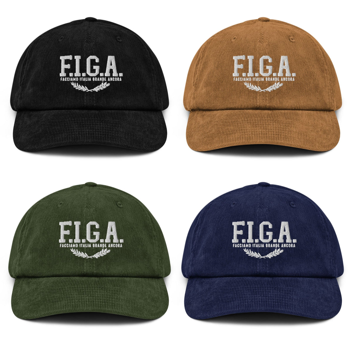 Cappello in Velluto a Coste "F.I.G.A." — Ricamato