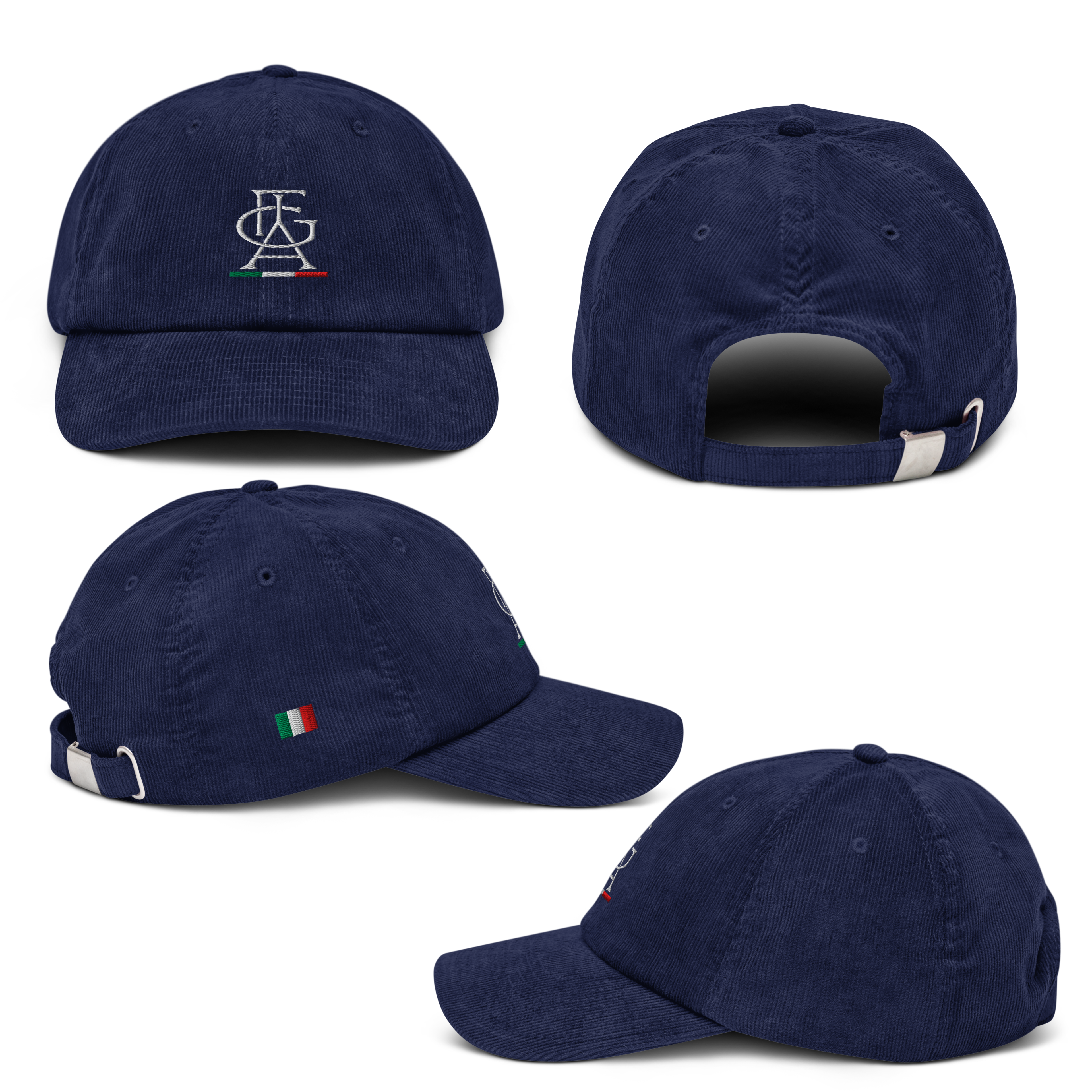 Cappello in velluto a coste con ricamo